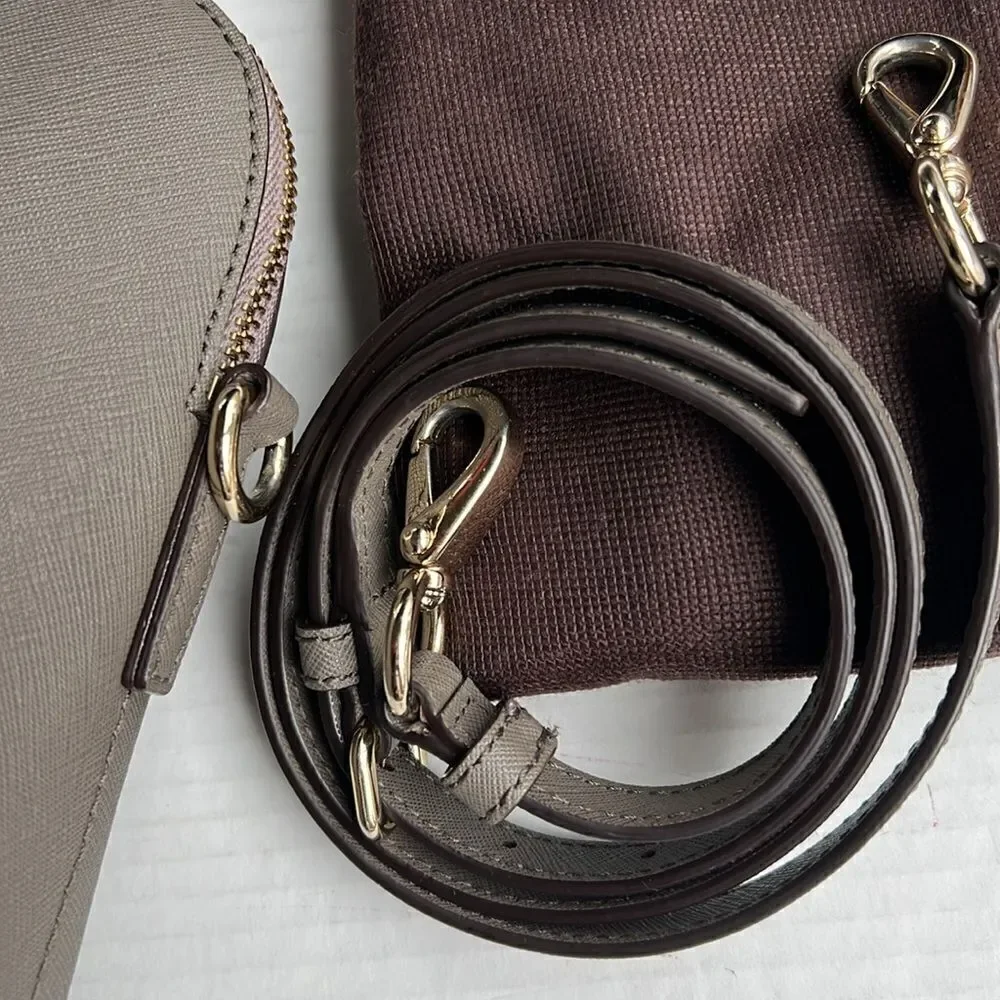 Kate Spade Cedar Street Maise Satchel in a shade of grey or taupe.